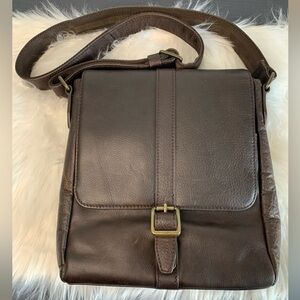 Men's Brown Leather Crossbody Bag